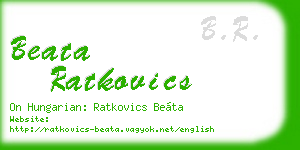 beata ratkovics business card
